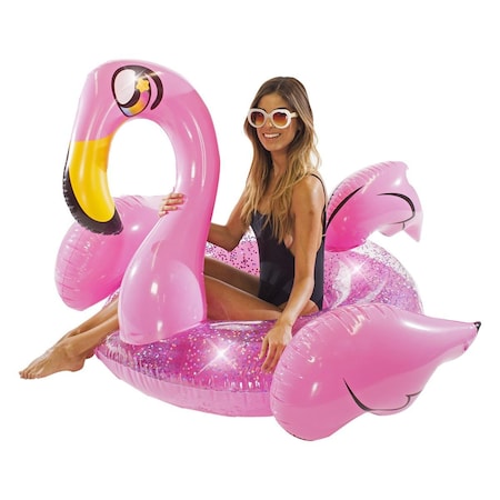 flamingo♡ Pool Candy 48 in Jumbo Pink Glitter Flamingo Pool Tube